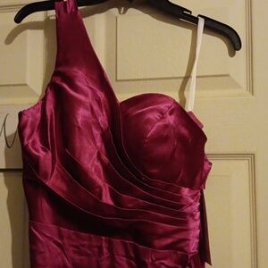 Elegant One Shoulder Pink Dress